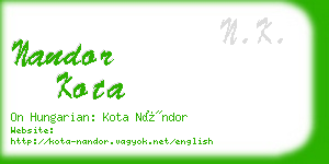 nandor kota business card